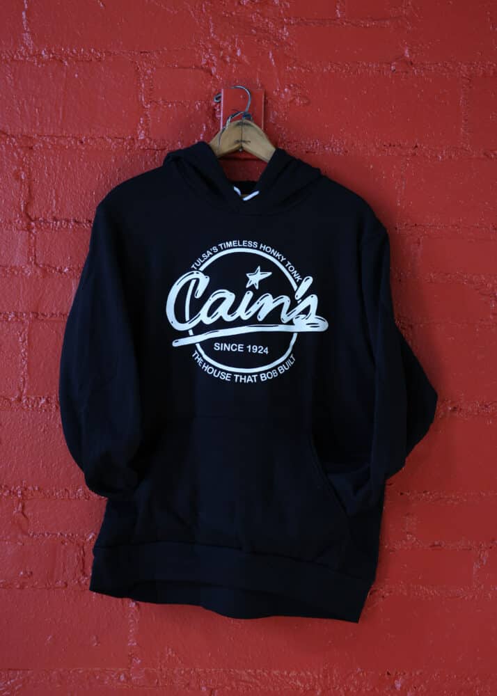 CAIN'S CLASSIC FLEECE PULL OVER HOODIE BLACK + WHITE