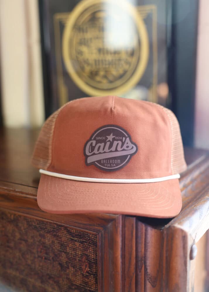CAIN'S LEATHER PATCH TRUCKER- RUST